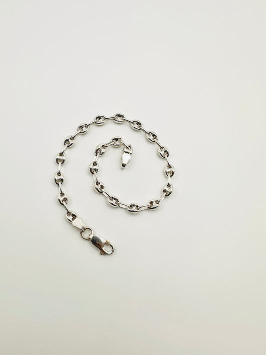 925 Sterling Silver 3mm Width Anchor Mariner Bracelet 8.5 inch