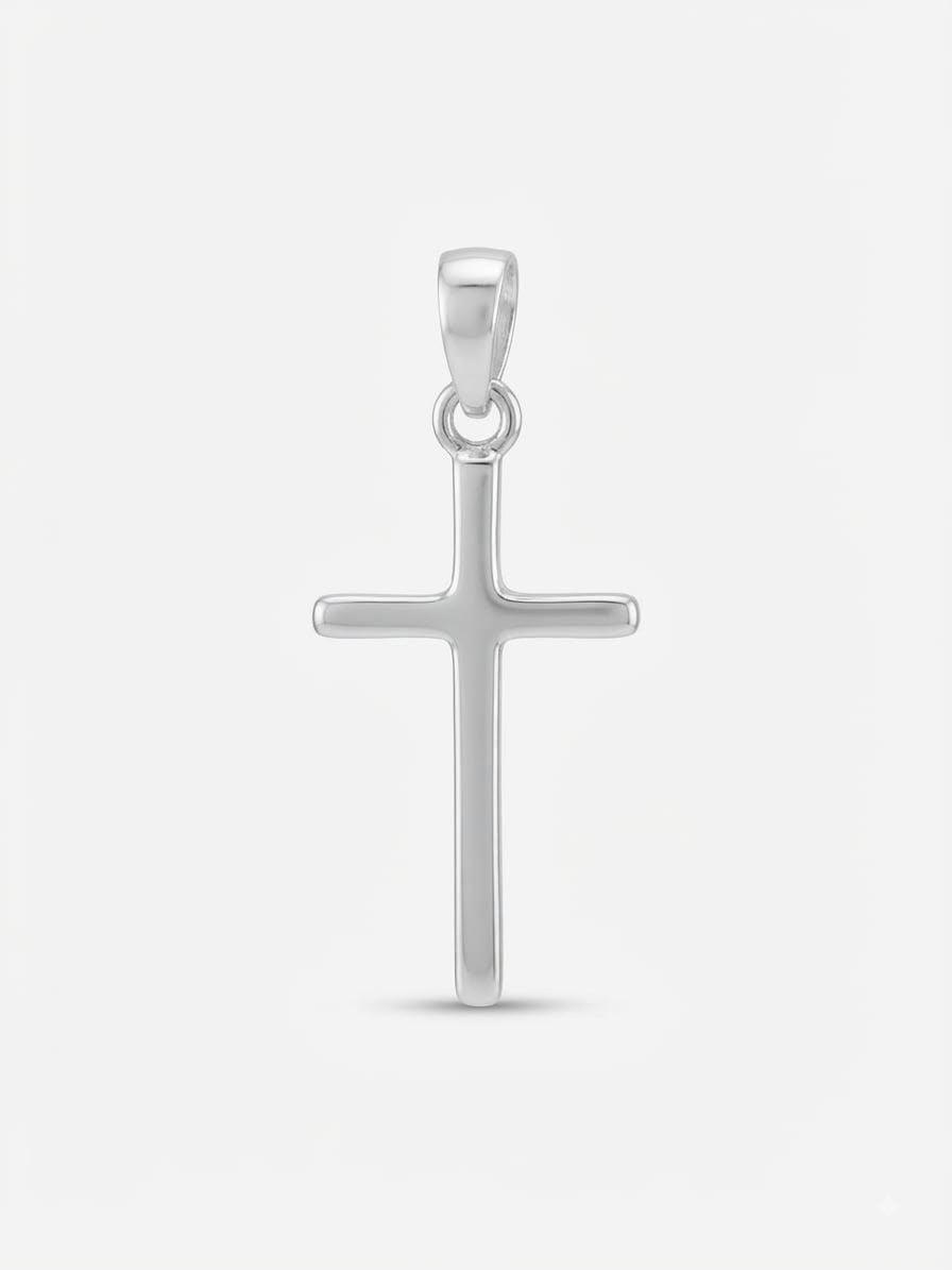 925 Sterling Silver Plain Basic Cross Pendant Gift