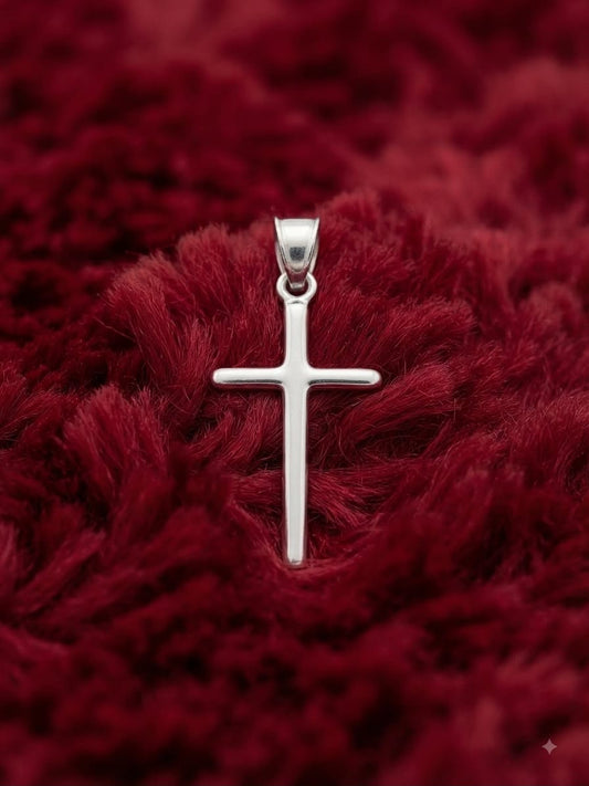 925 Sterling Silver Plain Basic Cross Pendant Gift