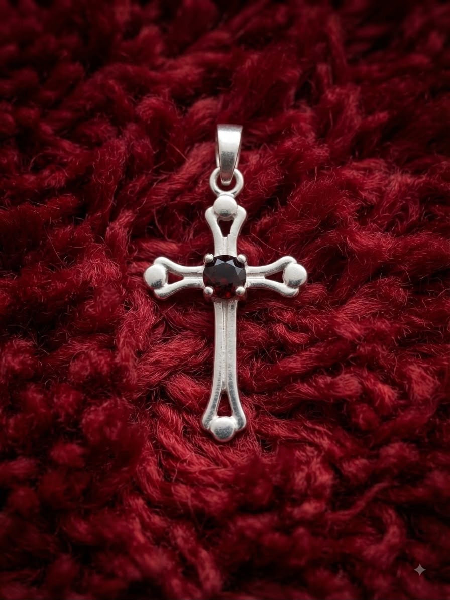 925 Sterling Silver Red Ruby Stone Setted Pendant Gift