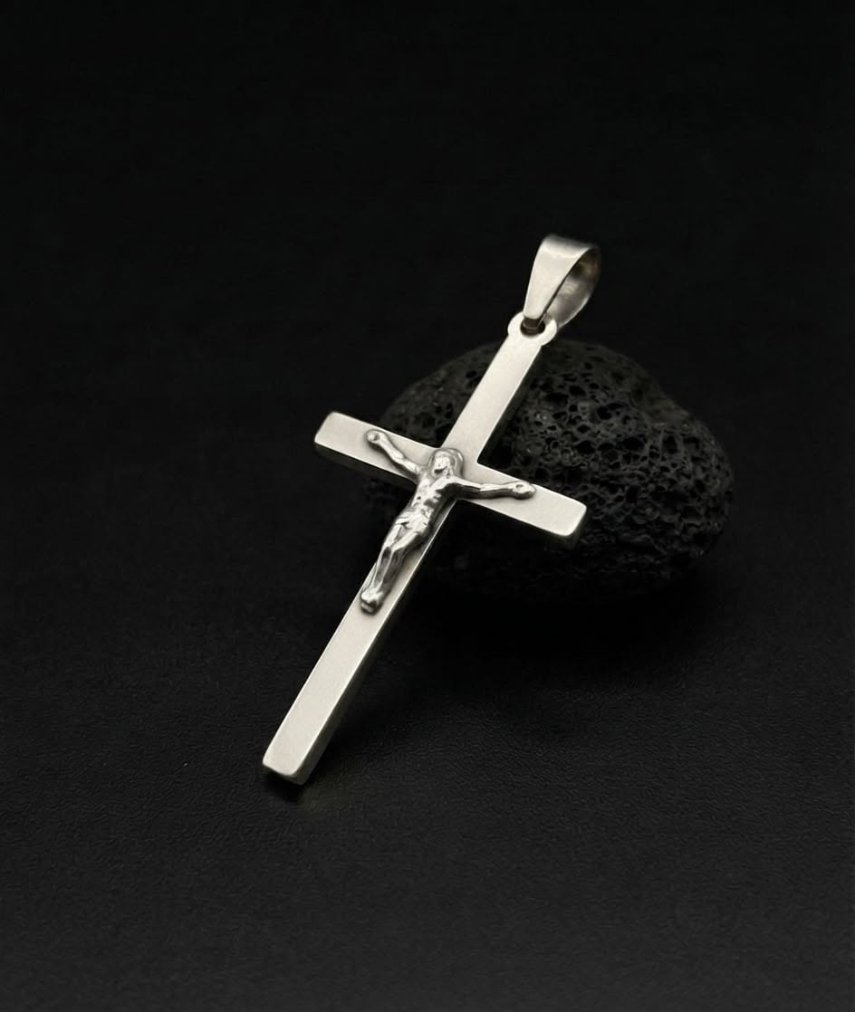 925 Sterling Silver Solid Large Chunky Crucifix Cross Pendant Gift