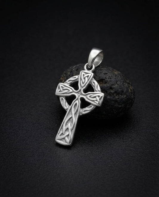 925 Sterling Silver Celtic Handmade Cross Pendant Gift