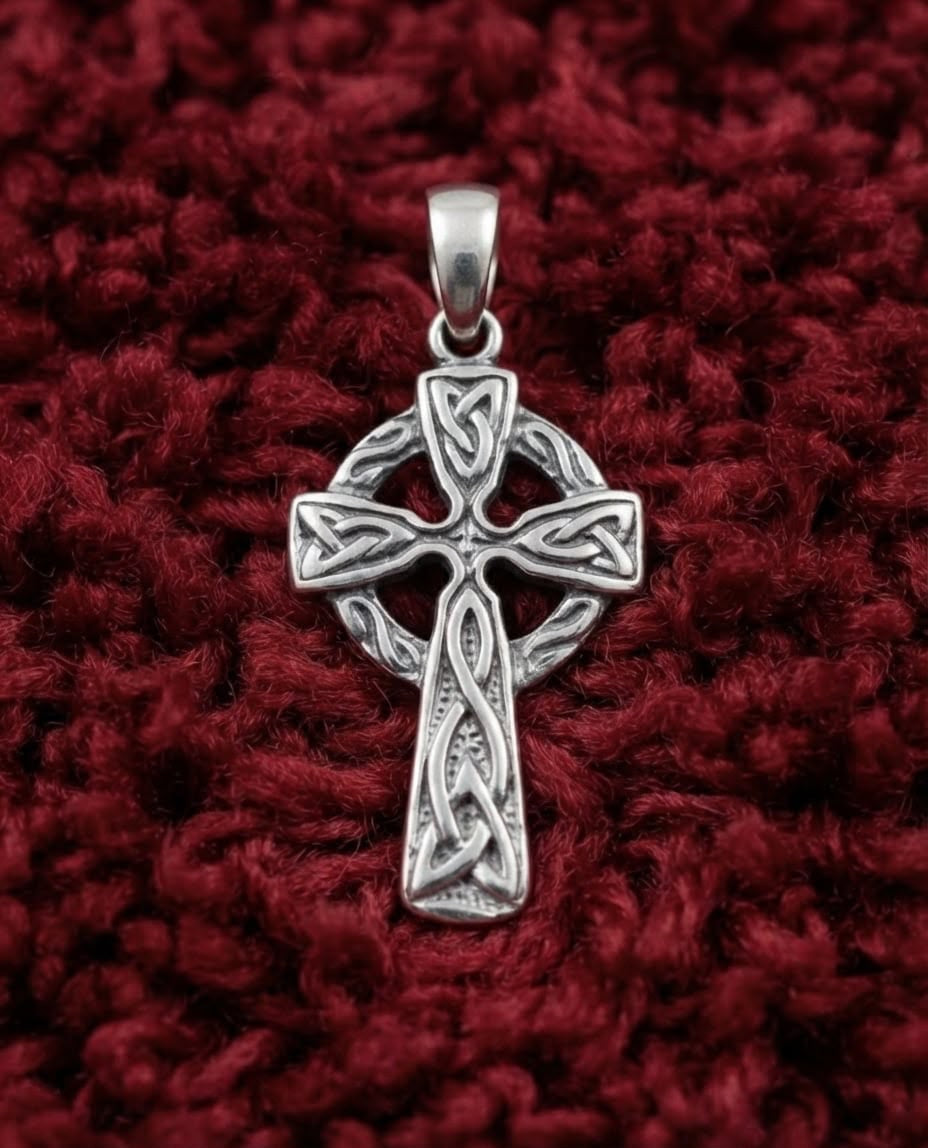 925 Sterling Silver Celtic Handmade Cross Pendant Gift