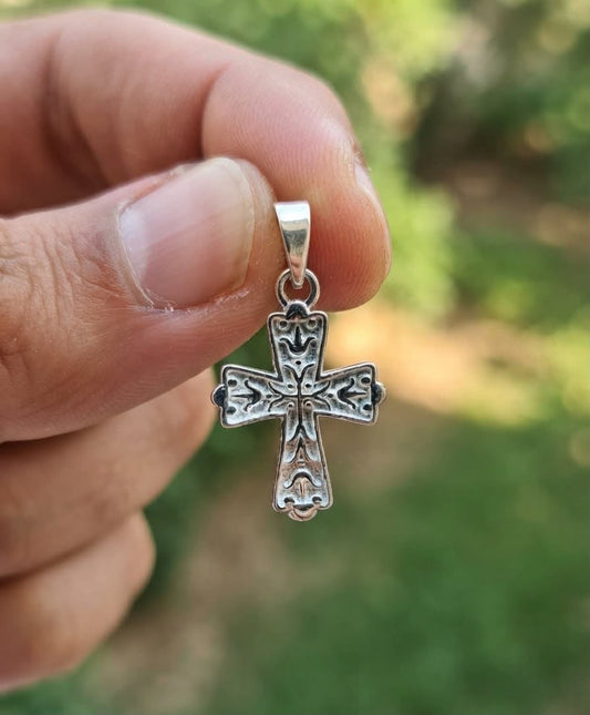 925 Sterling Silver Spanish Handmade Cross Pendant Gift