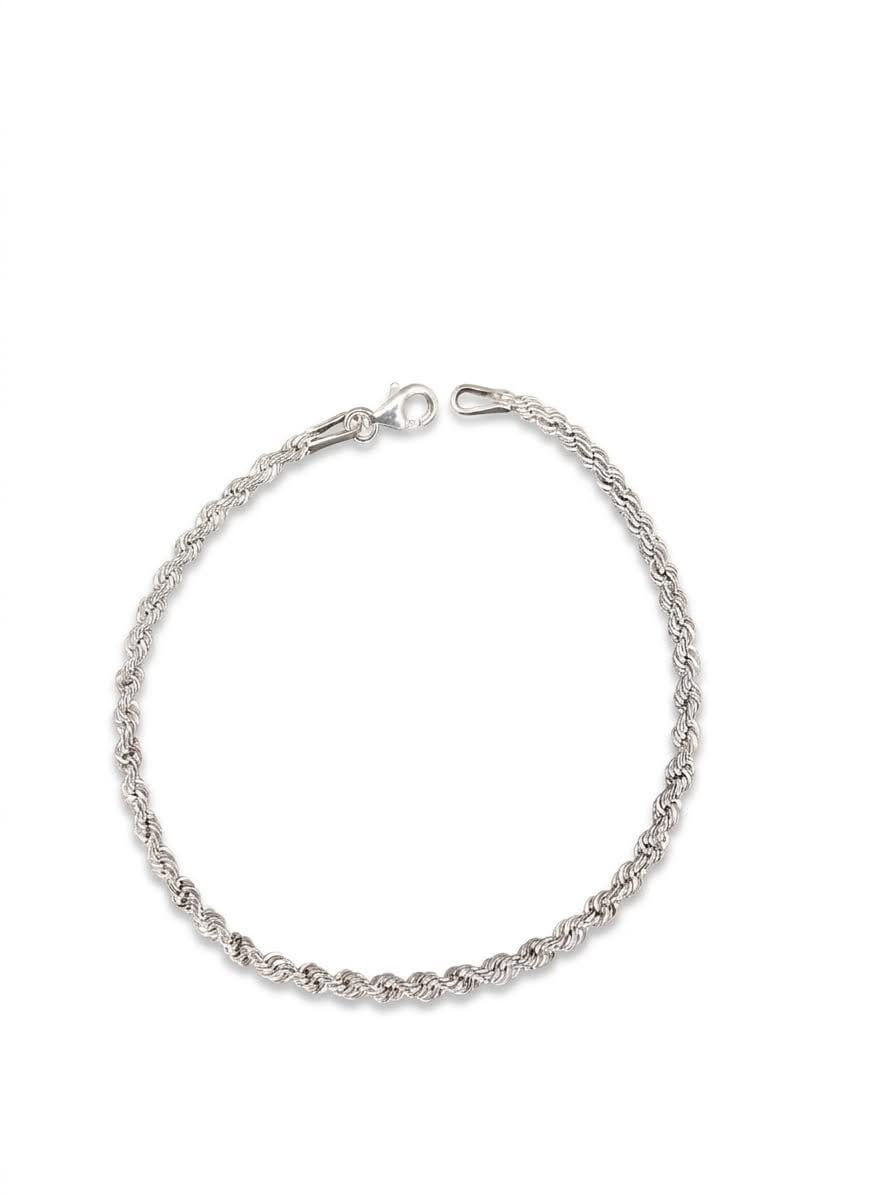 925 Sterling Silver Rope Bracelet 4mm Width - 8.5 inch