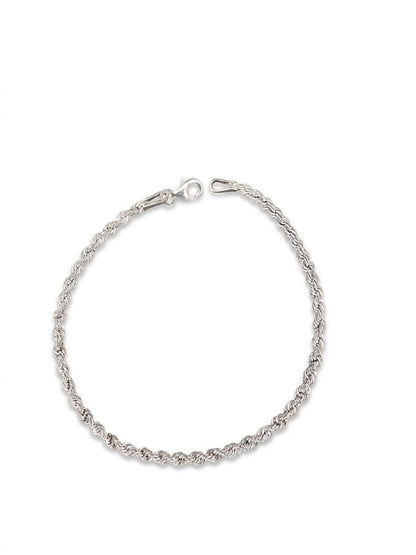 925 Sterling Silver Rope Bracelet 4mm Width - 8.5 inch