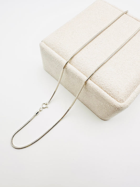 Sterling Silver Snake Chain Necklace - 2mm width - 18” 20” 22” 24” Length
