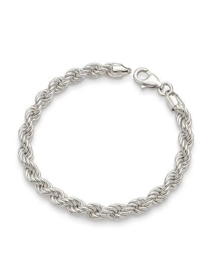 925 Sterling Silver Large Rope Bracelet 9mm Width - 8.5 inch