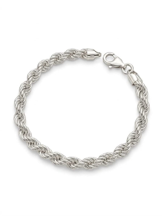 925 Sterling Silver Large Rope Bracelet 9mm Width - 8.5 inch