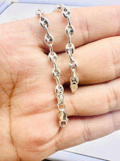 925 Sterling Silver 3mm Width Anchor Mariner Bracelet 8.5 inch