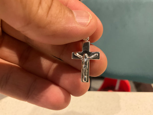 925 Sterling Silver English Crucifix Cross Pendant Gift