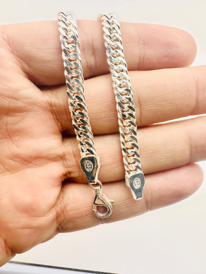 Chain the Men 925 Silver Mens 6mm Double Curb Bracelet 8.5” - Heavy Design