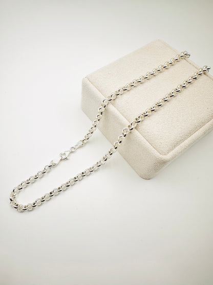 5mm Sterling Silver Round Belcher Chain Necklace - 18” 20” 22” 24” Length - Solid Silver - 925 Stamp - New