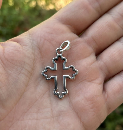 925 Sterling Silver French Cross Handmade Cross Pendant Gift