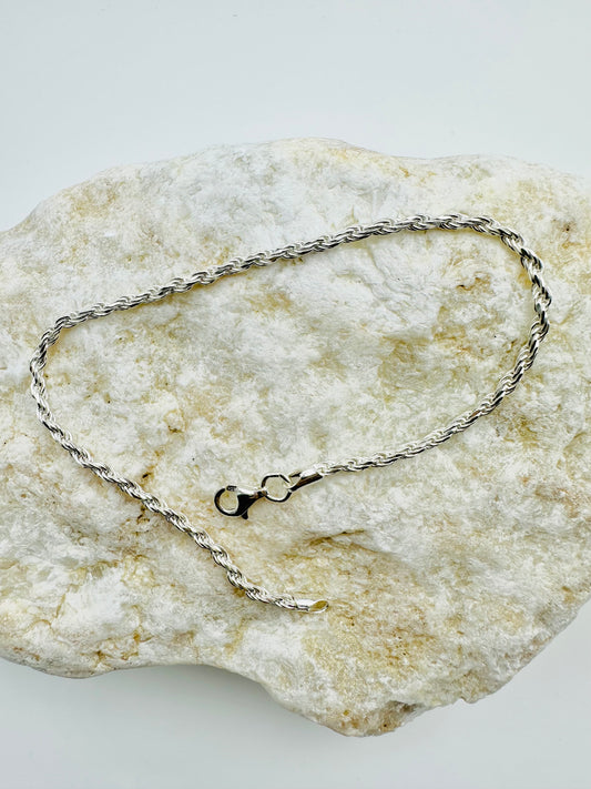 Chain the Men Sterling Silver Minimalist Mens Rome Rope Bracelet 8 inch
