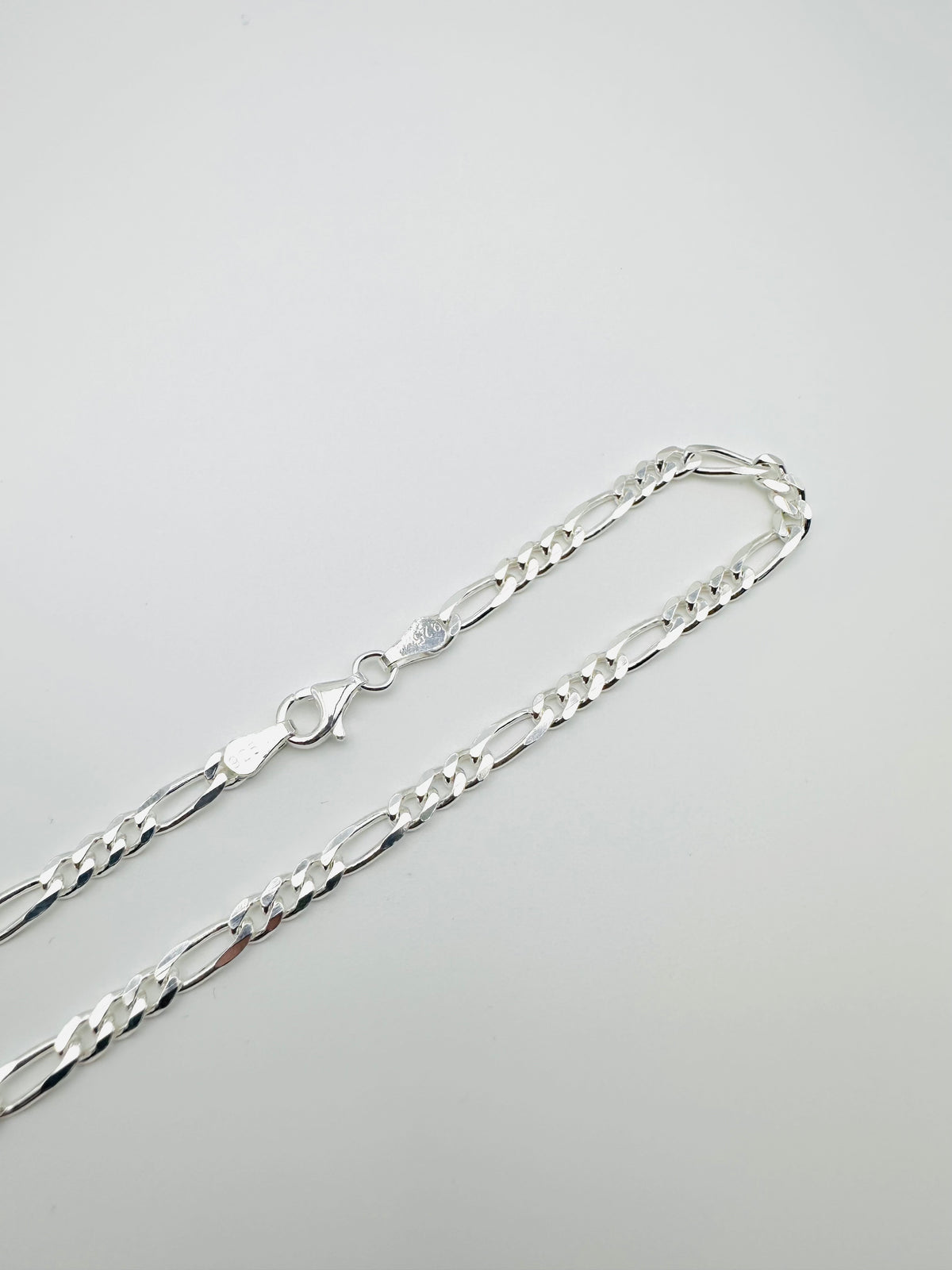Sterling Silver Solid Figaro Chain Necklace - 6mm width - 18” 20” 22” 24” Length
