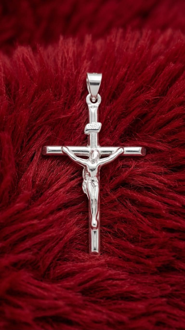 925 Sterling Silver Large Crucifix Cross Pendant Gift - Handmade Solid