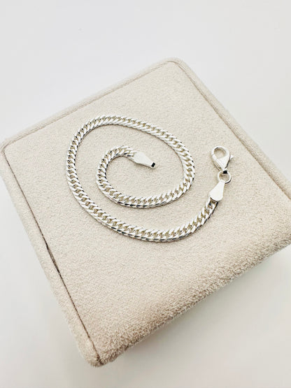 Chain the Men 925 Silver Mens 4mm Double Curb Bracelet 8.5” - Heavy Design