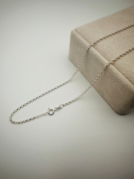 2mm Sterling Silver Round Belcher Chain Necklace - 18” 20” 22” 24” Length - Solid Silver - 925 Stamp - New