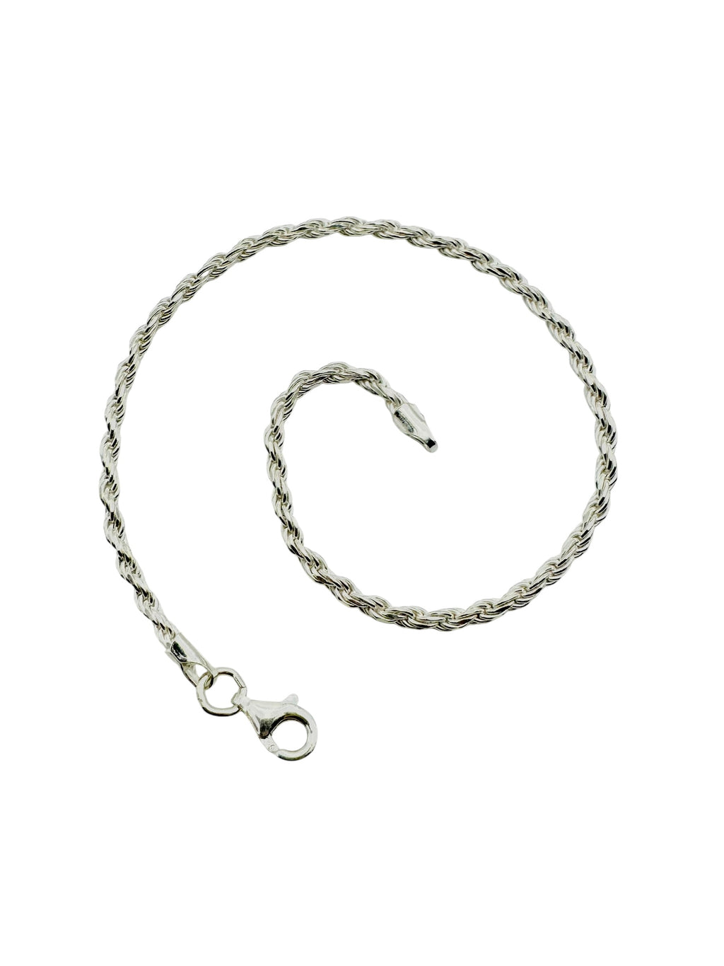 Chain the Men Sterling Silver Minimalist Mens Rome Rope Bracelet 8 inch