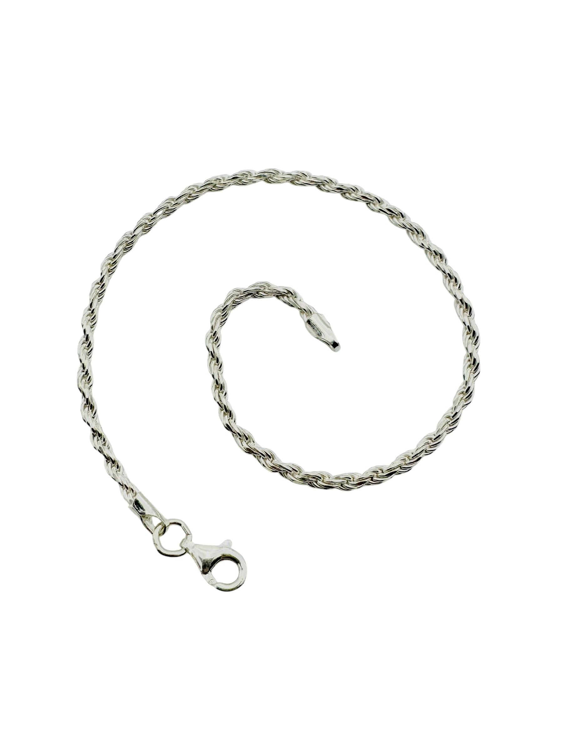Chain the Men Sterling Silver Minimalist Mens Rome Rope Bracelet 8 inch