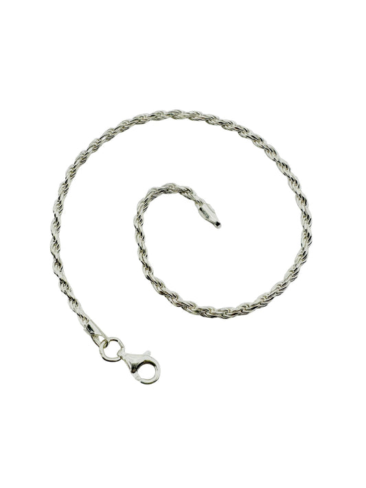 Chain the Men Sterling Silver Minimalist Mens Rome Rope Bracelet 8 inch