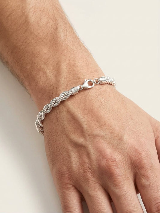 925 Sterling Silver Chunky Heavy Rope Bracelet 10mm Width - 8.5 inch