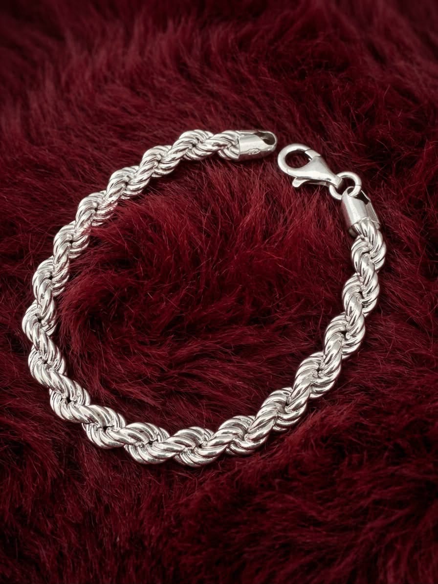 925 Sterling Silver Large Rope Bracelet 9mm Width - 8.5 inch