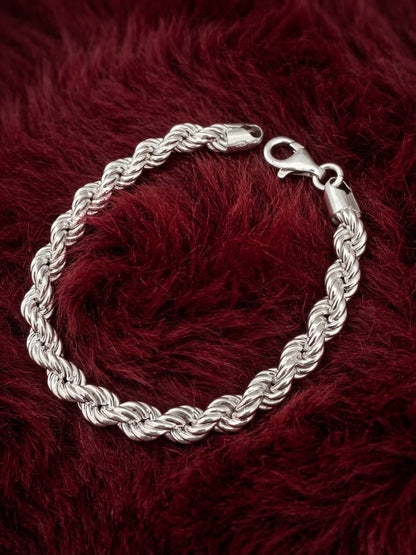 925 Sterling Silver Large Rope Bracelet 9mm Width - 8.5 inch