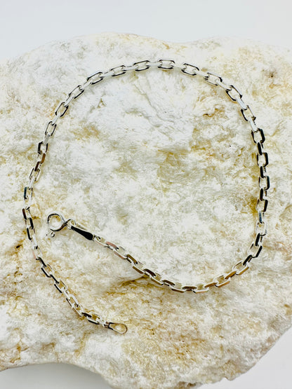 Chain the Men Sterling Silver Minimalist Mens Bangkok Cable Bracelet 8 inch