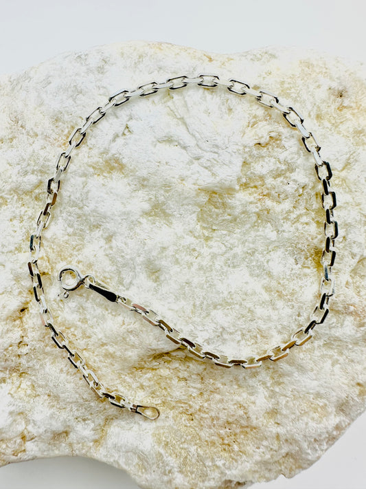 Chain the Men Sterling Silver Minimalist Mens Bangkok Cable Bracelet 8 inch