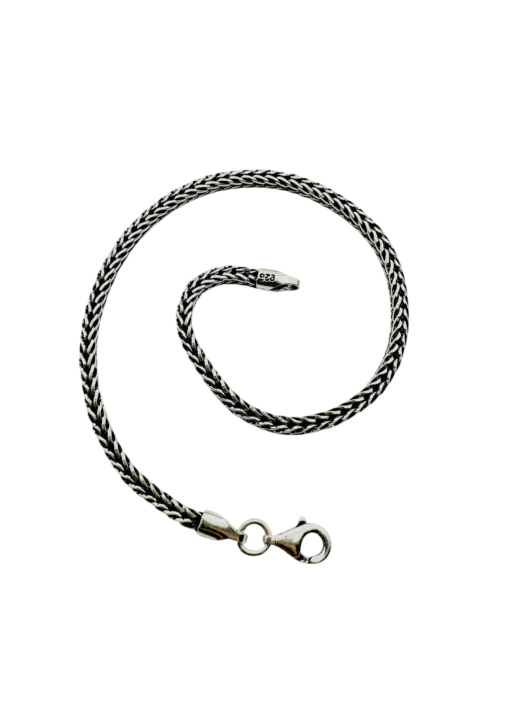 Chain the Men Black Silver Mens 4mm Wheat Franco Bracelet -Super Design