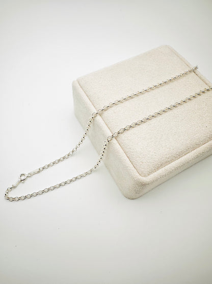 3mm Sterling Silver Round Belcher Chain Necklace - 18” 20” 22” 24” Length - Solid Silver - 925 Stamp - New