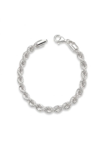 925 Sterling Silver Chunky Rope Bracelet 8mm Width - 8.5 inch