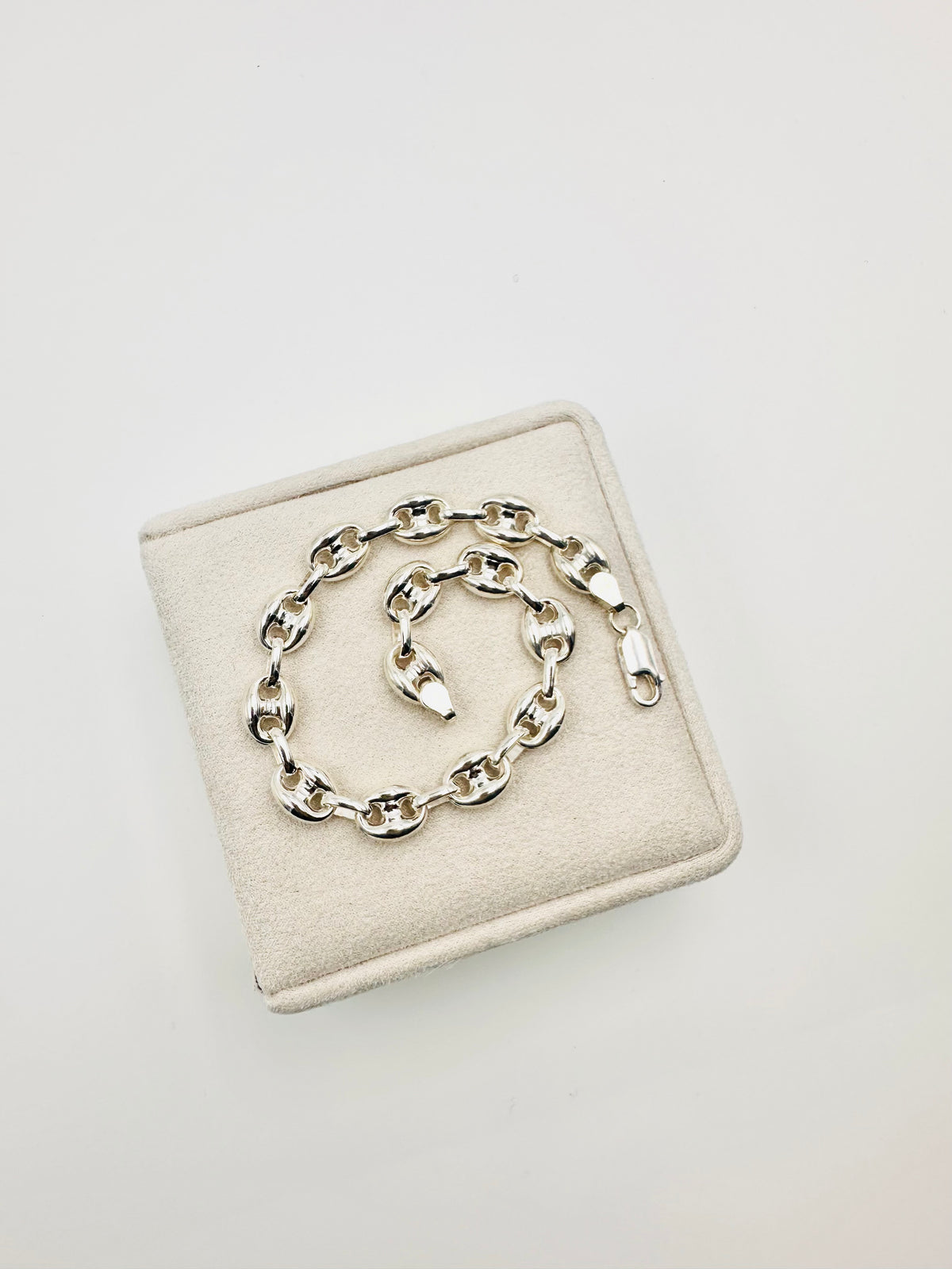 925 Sterling Silver Mens 10mm Width Anchor Mariner Bracelet 8.5 inch