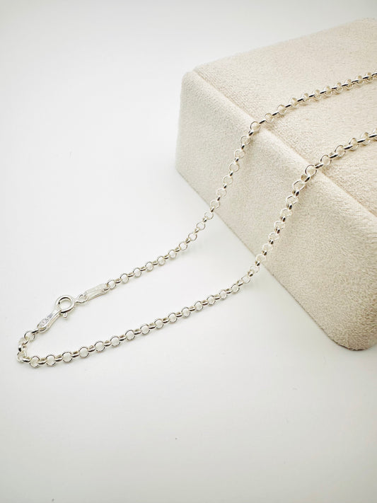 3mm Sterling Silver Round Belcher Chain Necklace - 18” 20” 22” 24” Length - Solid Silver - 925 Stamp - New