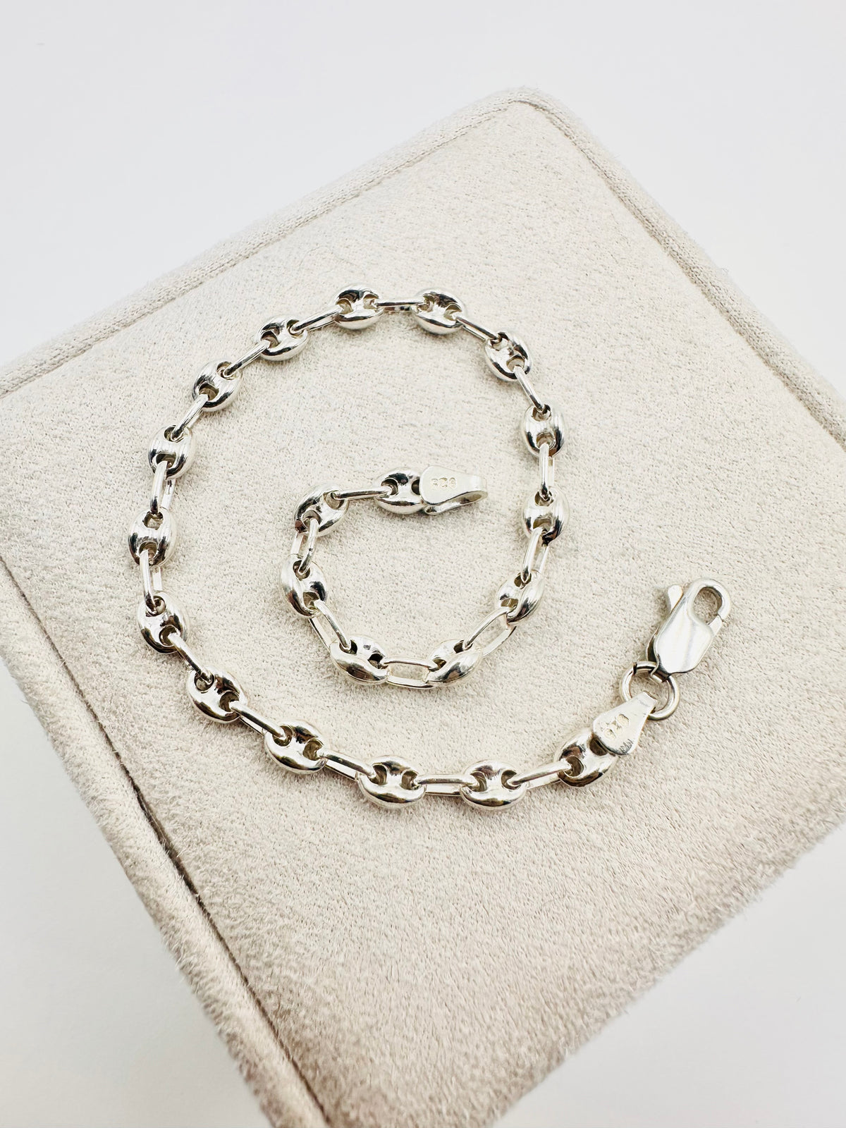925 Sterling Silver 3mm Width Anchor Mariner Bracelet 8.5 inch