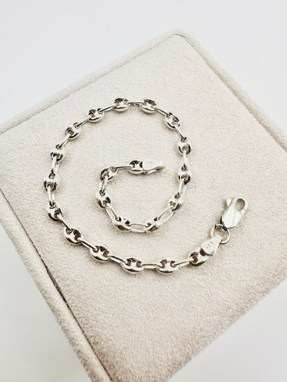 925 Sterling Silver 3mm Width Anchor Mariner Bracelet 8.5 inch