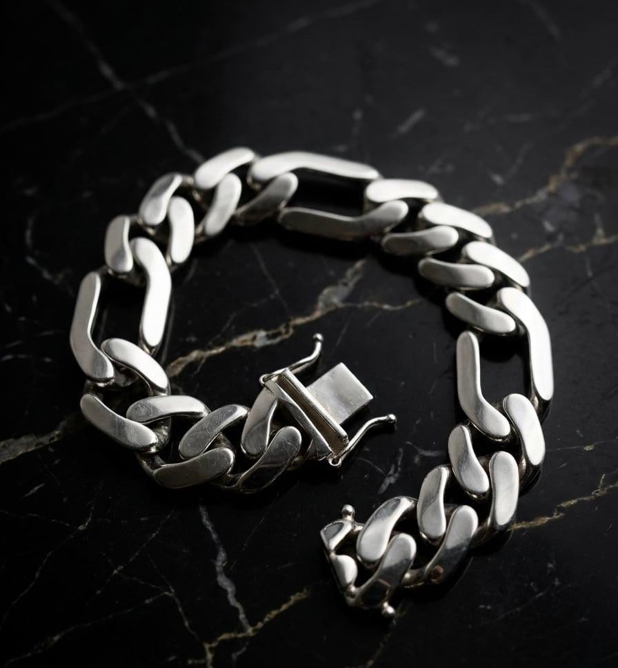 Chain the Men 925 Sterling Silver 10mm Figaro Cuban Bracelet 8.5 inch New