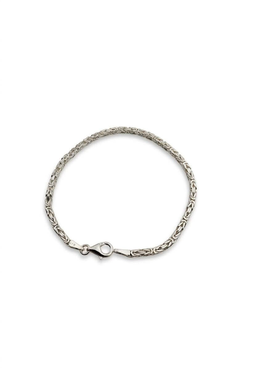 925 Sterling Silver Kings Byzantine Bracelet 2.5mm Width - 8.5 inch