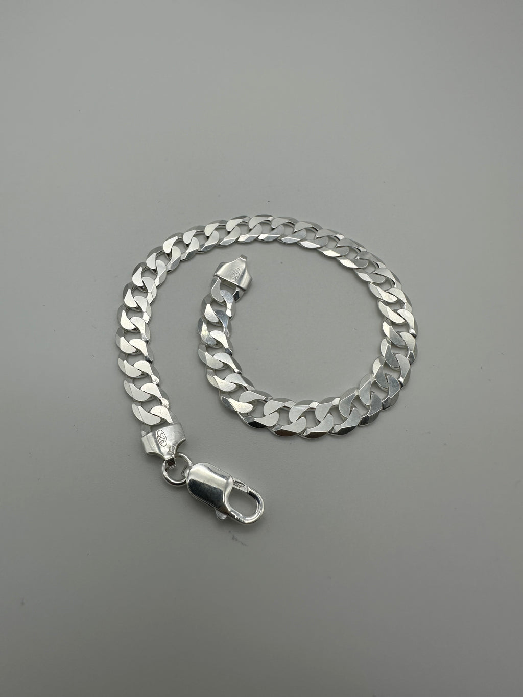Solid 925 Sterling Silver Heavy Chunky Mens Curb Bracelet 8.5 inch