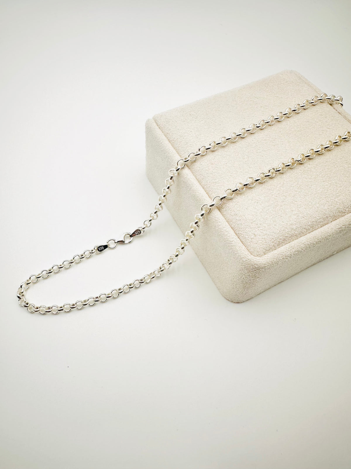 4mm Sterling Silver Round Belcher Chain Necklace - 18” 20” 22” 24” Length - Solid Silver - 925 Stamp - New