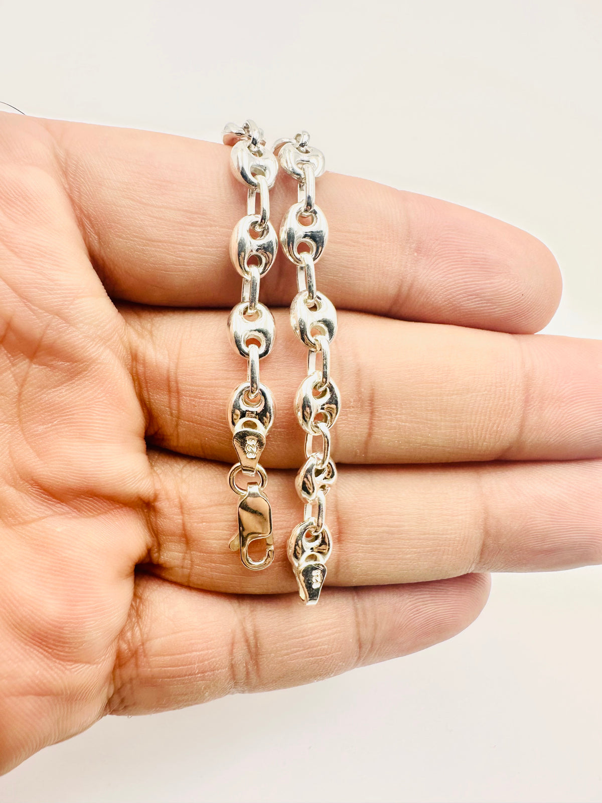 925 Sterling Silver 4mm Width Anchor Mariner Bracelet 8.5 inch