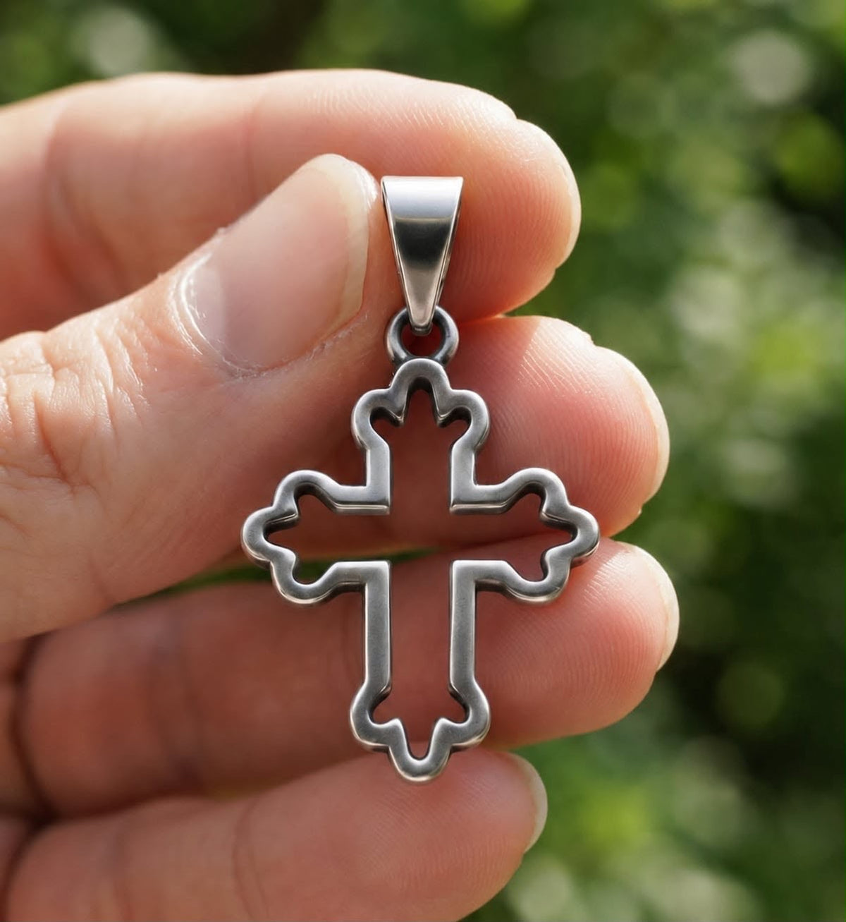 925 Sterling Silver French Cross Handmade Cross Pendant Gift