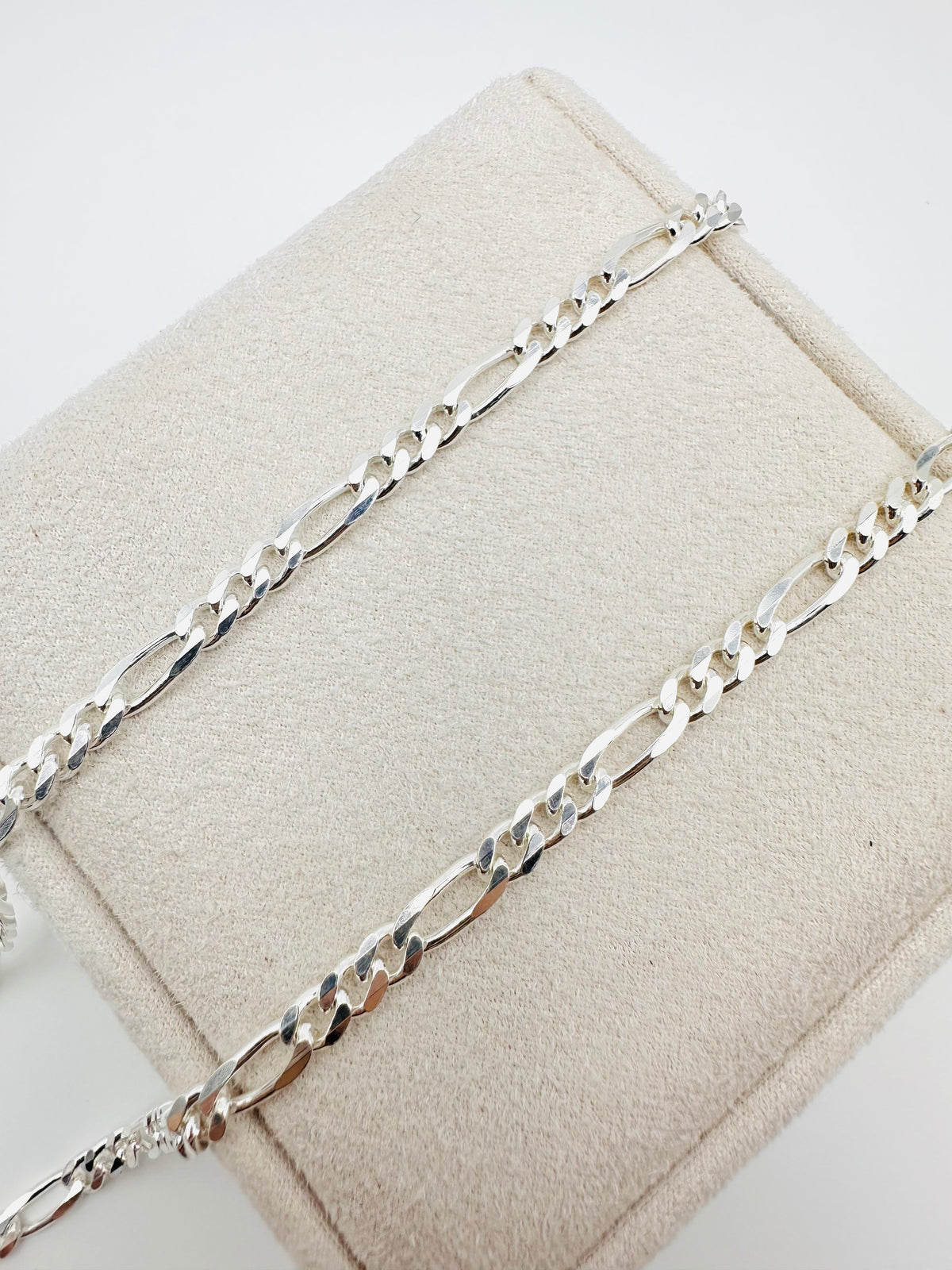 Sterling Silver Solid Figaro Chain Necklace - 6mm width - 18” 20” 22” 24” Length