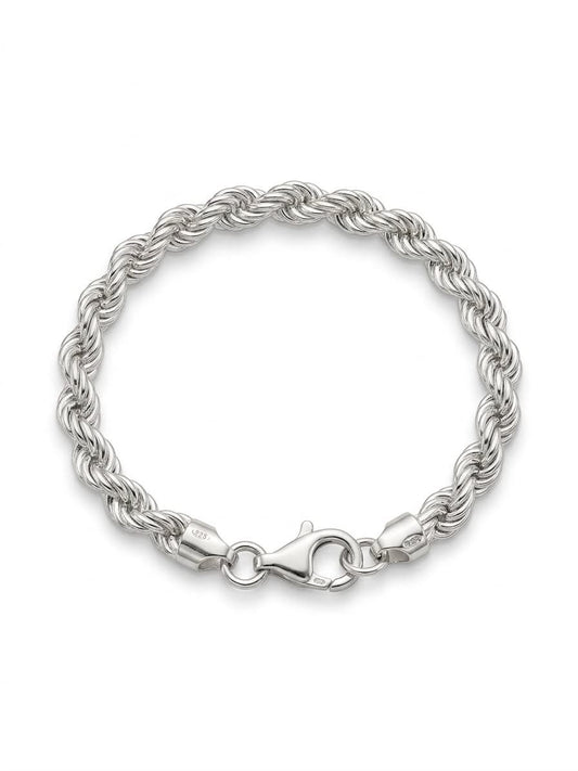 925 Sterling Silver Chunky Heavy Rope Bracelet 10mm Width - 8.5 inch