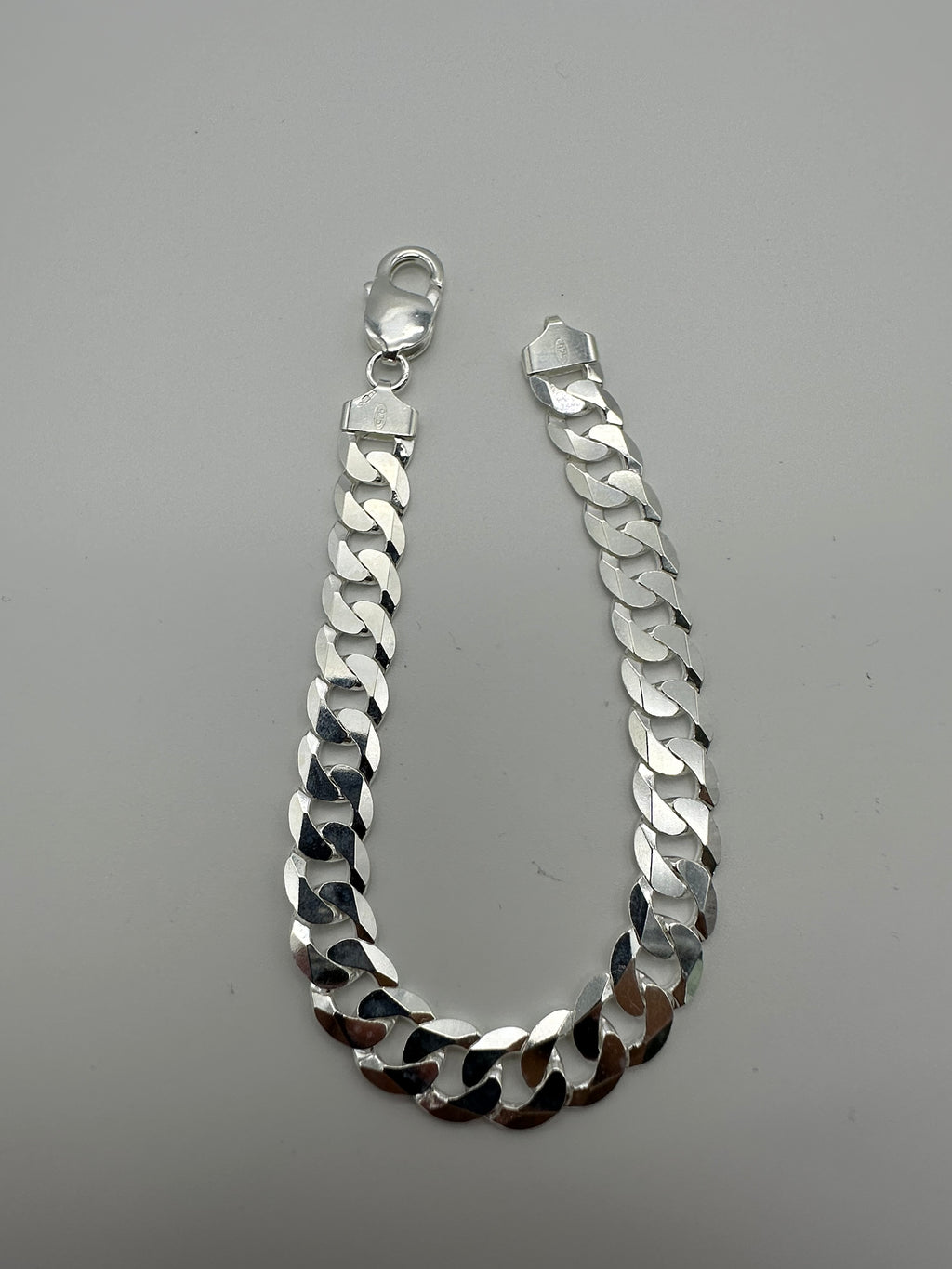 Solid 925 Sterling Silver Heavy Chunky Mens Curb Bracelet 8.5 inch