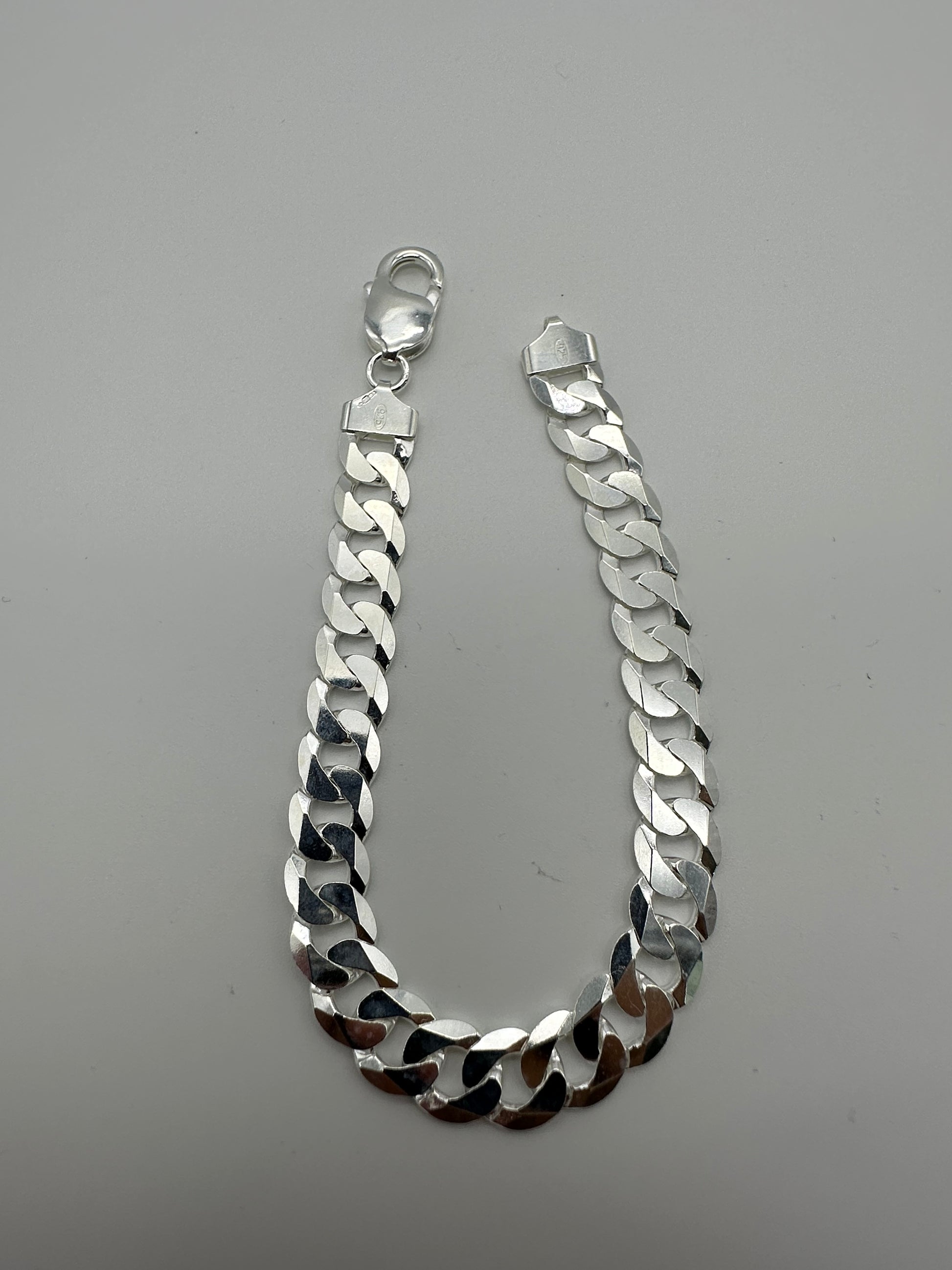 Solid 925 Sterling Silver Heavy Chunky Mens Curb Bracelet 8.5 inch