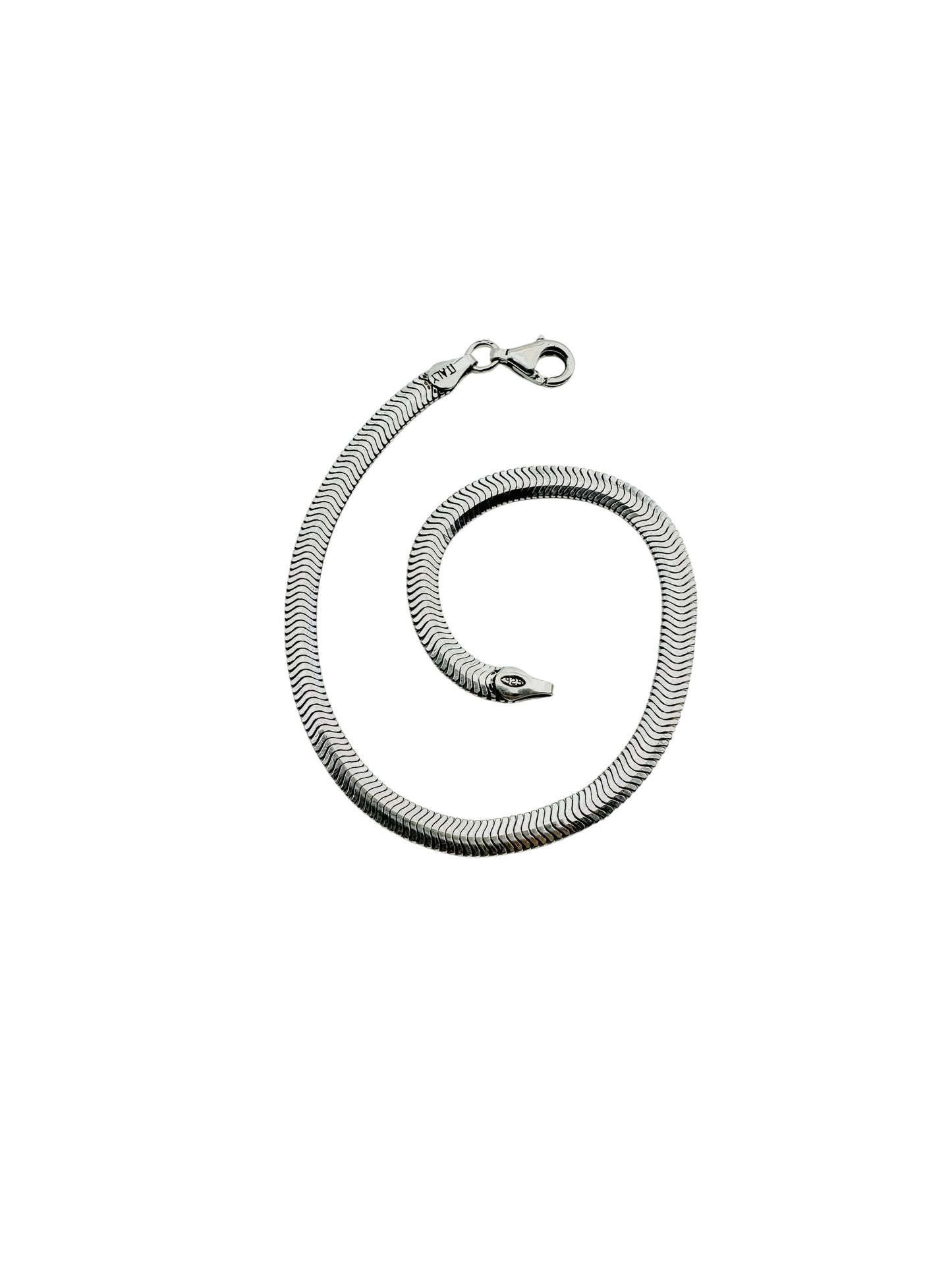 Chain the Men Black Silver Mens 5mm Herringbone Bracelet - Comfortable Design