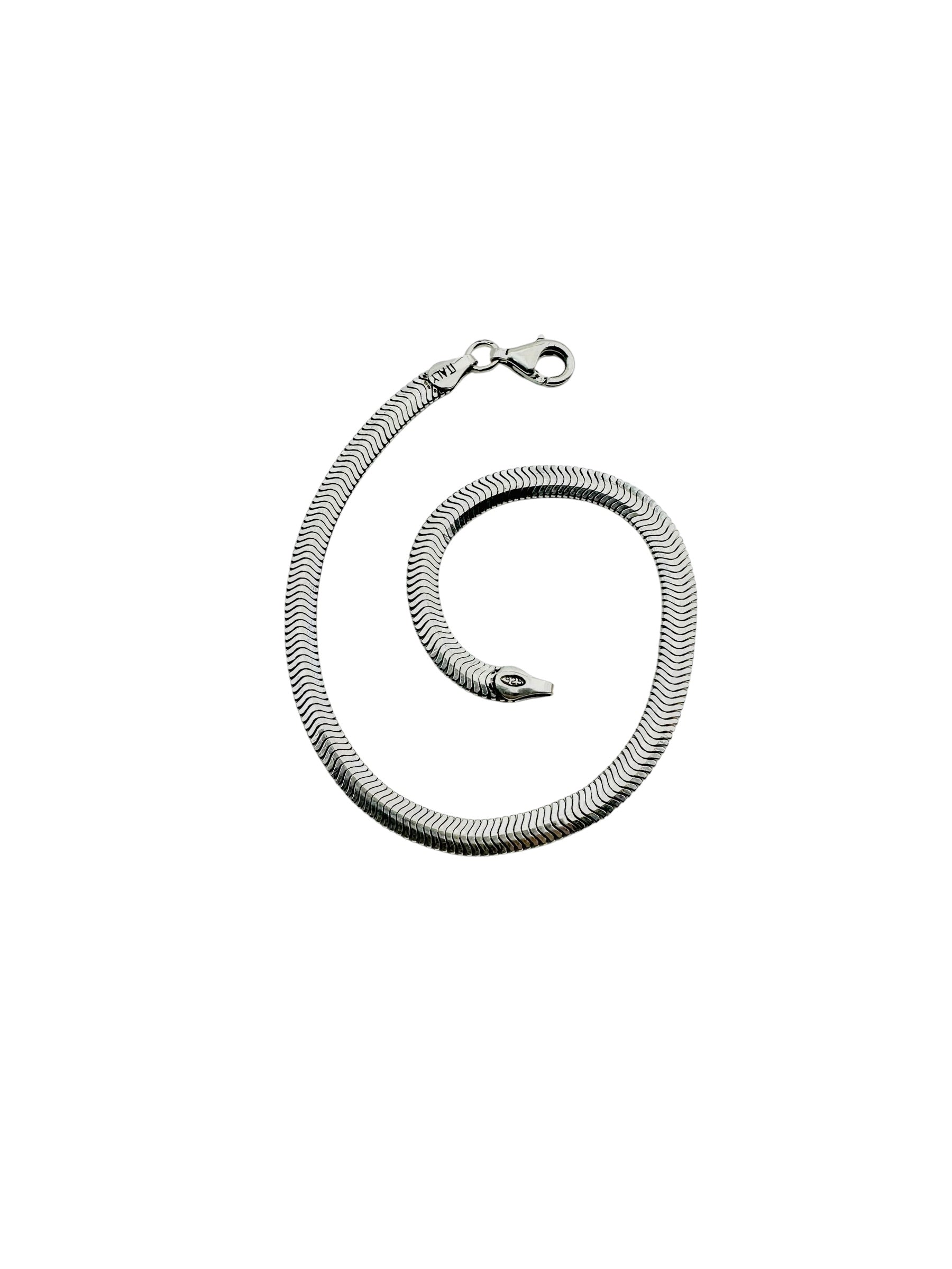 Chain the Men Black Silver Mens 5mm Herringbone Bracelet - Comfortable Design